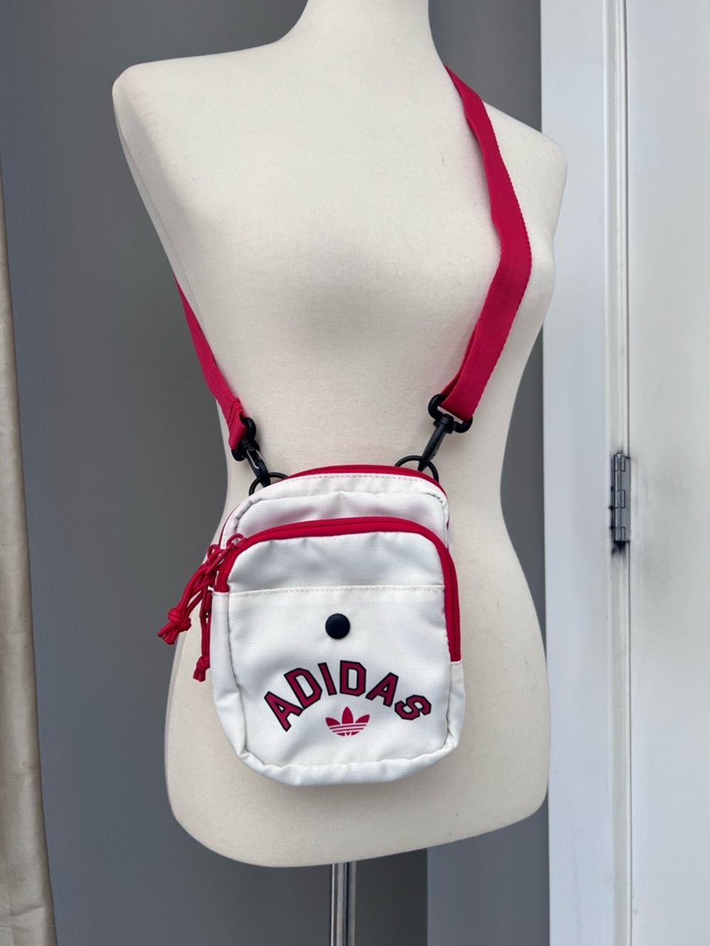 Adidas White and Red mini Crossbody Bag